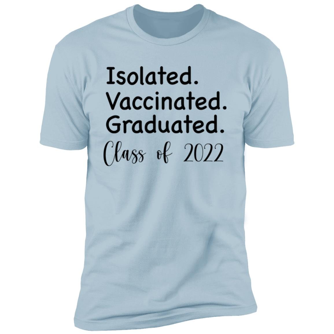 GeckoCustom isolated graduated White Senior Premium Tee / Light Blue / X-Small