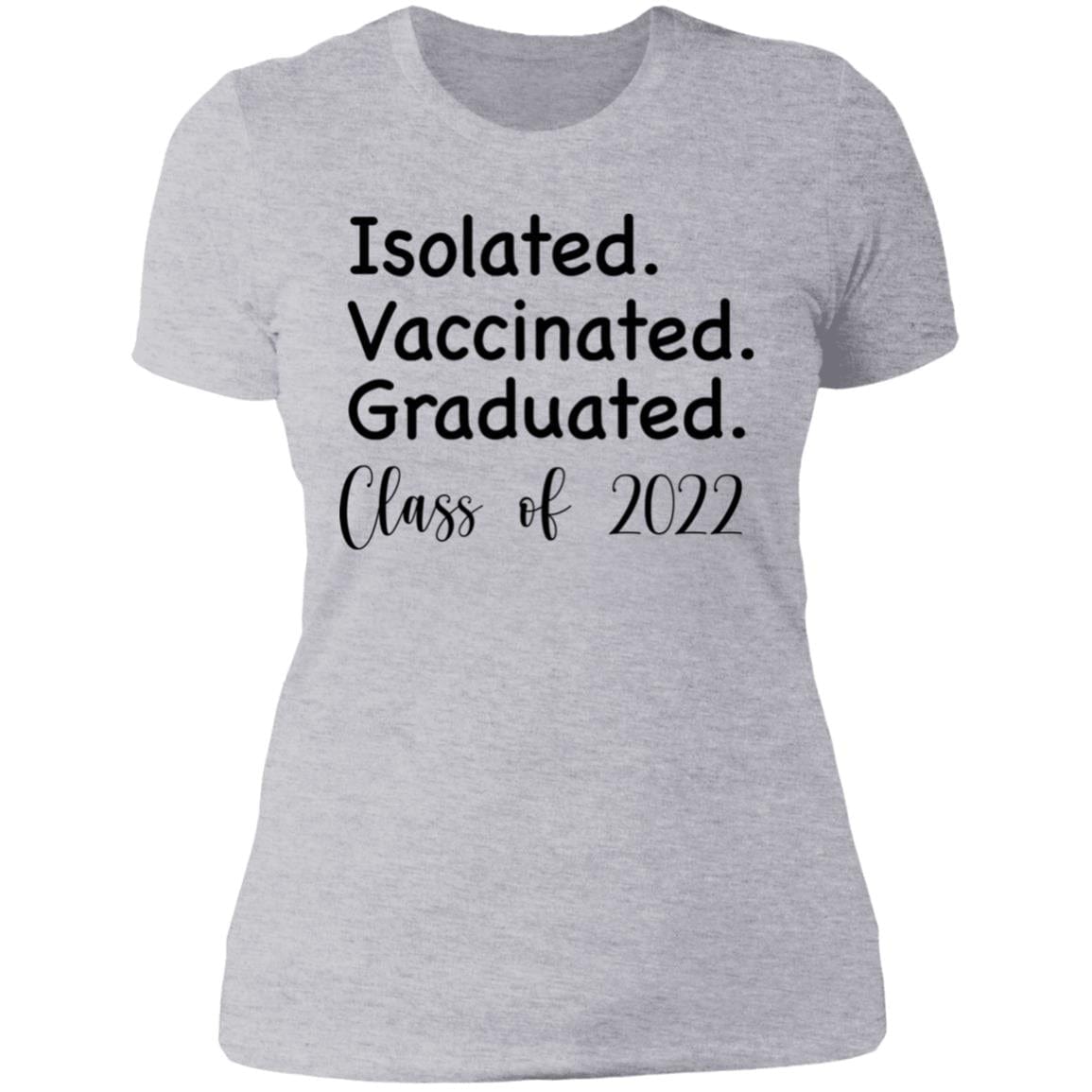 GeckoCustom isolated graduated White Senior Women Tee / Heather Grey / X-Small