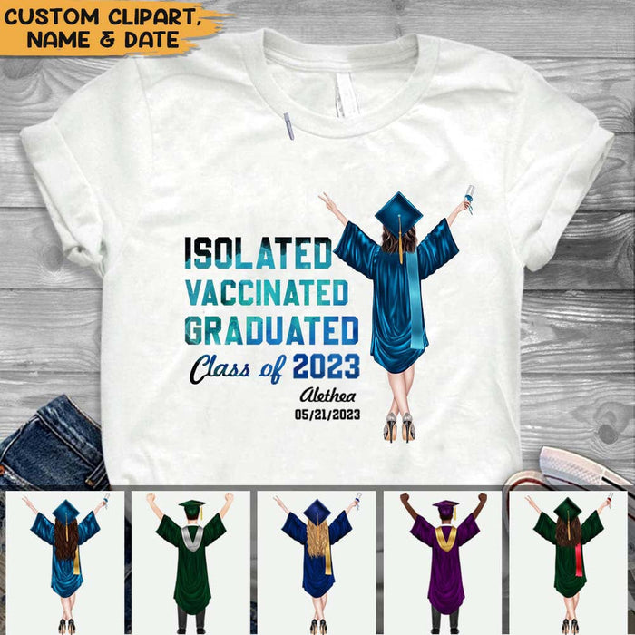 GeckoCustom Isolated Vaccinated Graduated Class Of 2023 Graduation Shirt HN590