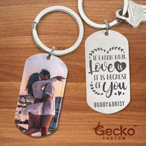 GeckoCustom It Is Because Of You Valentine Metal Keychain HN590