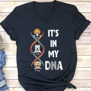 GeckoCustom It's In My DNA Personalized Custom Dog Shirt C235 Women V-neck / V Black / S