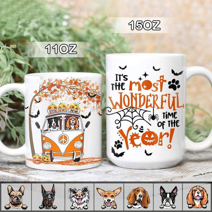 GeckoCustom It's The Most Wonderful Time Dog Mug, Custom Dog Lover Gift, Halloween Gift, HN590