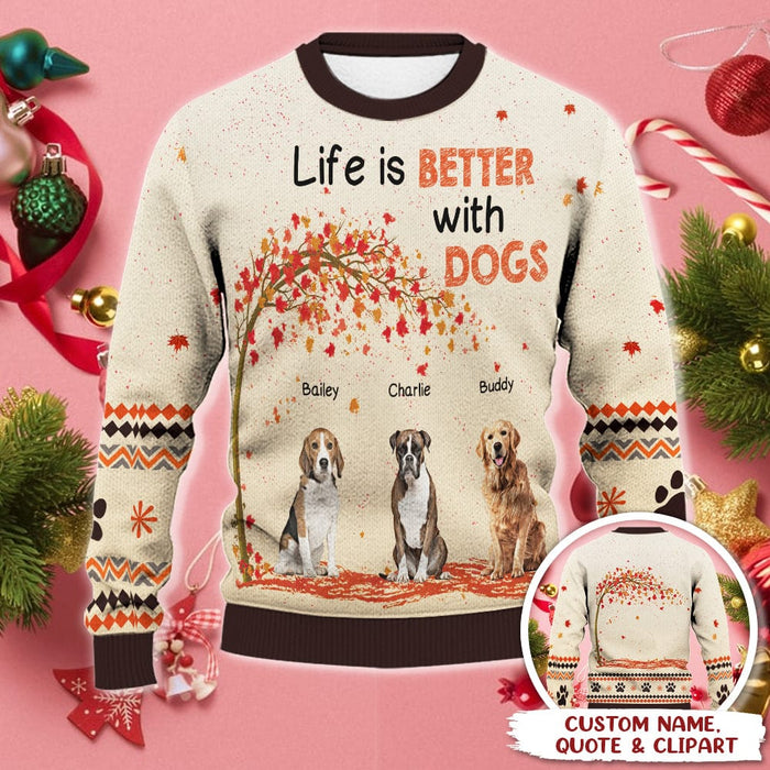 GeckoCustom It's The Most Wonderful Time Of The Year Dog AOP Ugly Sweater N304 HN590
