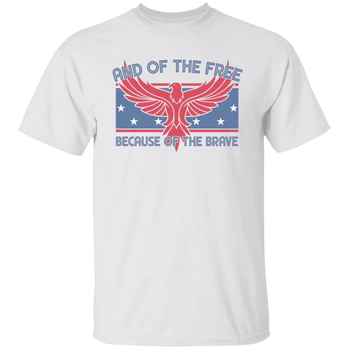 GeckoCustom Land of the Free Because of the Brave Patriotic 4th Of July Shirt H389 Basic Tee / White / S