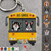 GeckoCustom License Plate Hippie Vintage Van Dog Camping Acrylic Keychain, Dog Lover Gift HN590
