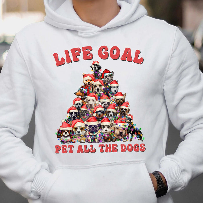 GeckoCustom Life Goal Pet All The Dogs Personalized Custom Dog Christmas Sweatshirt C485 Pullover Hoodie / White Colour / S