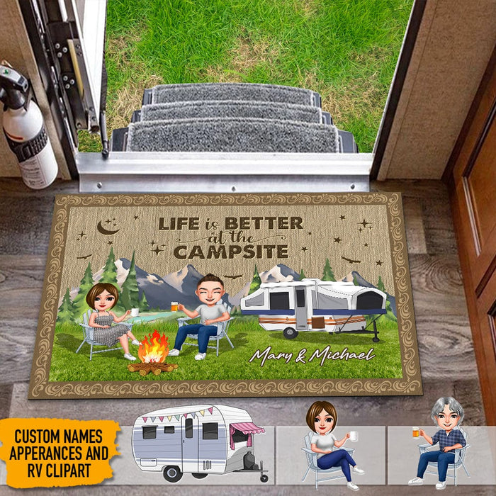 Life Is Better At The Campsite Camping Patio Rug, Patio Mat K228