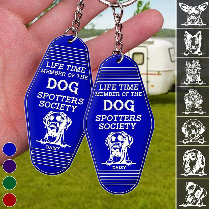 GeckoCustom Life Time Member Dog Keychain, The Dog Spotters Society Hexagon Keychain HN590 1 Piece / 3"H x 1.5"W