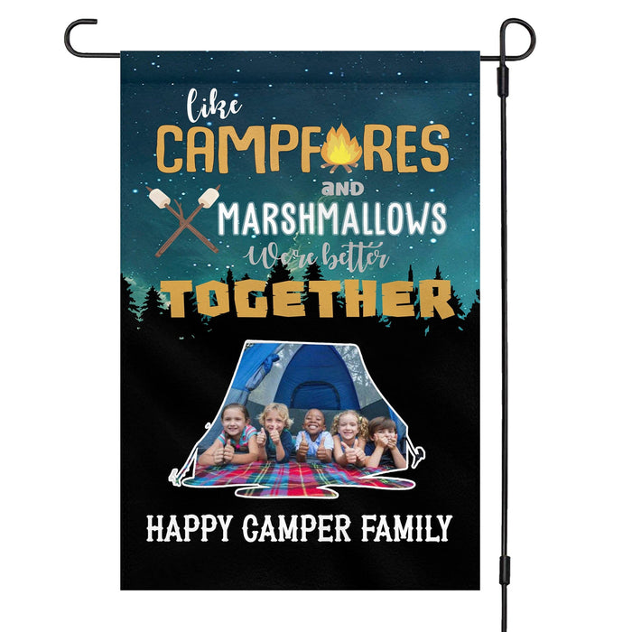 GeckoCustom Like Campfire And Marshmallows We're Better Together Camping Flag 12"x18"