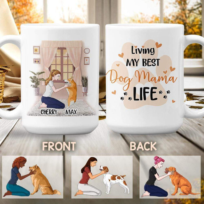 Living My Best Dog Mama Life Dog Coffee Mug, HN590 — GeckoCustom