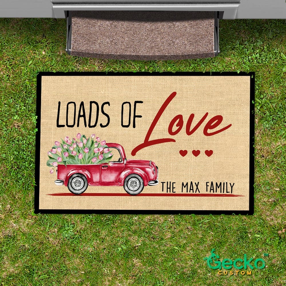 GeckoCustom Loads Of Love Couple Doormat HN590 15x24in-40x60cm