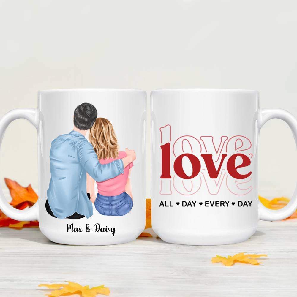 GeckoCustom Love Couple Valentine Coffee Mug, Valentine Day Gift HN590 11 oz