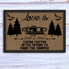 GeckoCustom Love Is Staying Together Parking The Camper Personalized Custom RV Camping Doormats H593