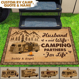 GeckoCustom Love Is To Stay Together Couple Camping Doormat HN590