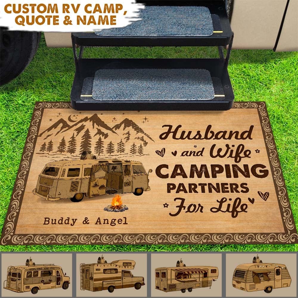 GeckoCustom Love Is To Stay Together Couple Camping Doormat HN590 15x24in-40x60cm