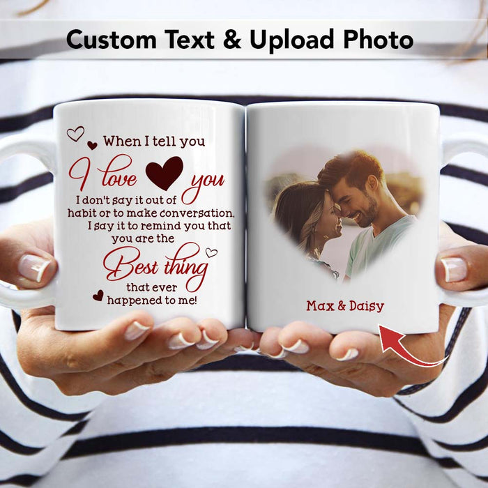 GeckoCustom Love Mug For Wife Husband Partner Couple Coffee Mug, Valentine Gift HN590 15 oz