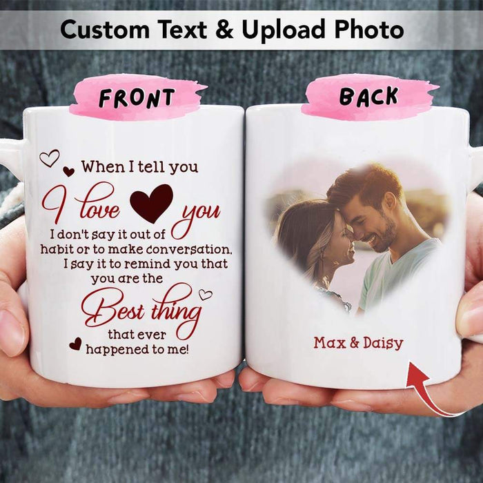 GeckoCustom Love Mug For Wife Husband Partner Couple Coffee Mug, Valentine Gift HN590 11 oz