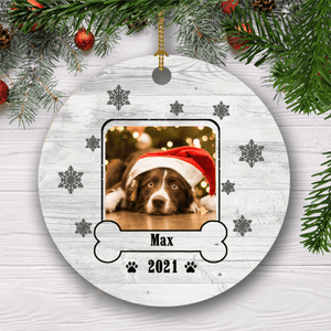 GeckoCustom Lovely Pet Photo , Custom Photo Ceramic Circle Ornament, Custom Dog Photo, Personalized Gift For Dog LoversSG02 Pack 1 / 2.75" tall - 0.125" thick