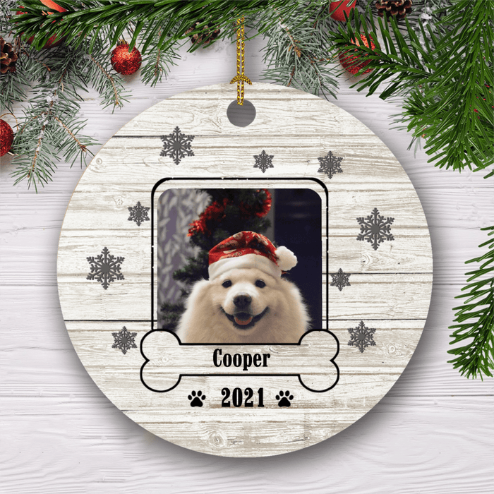 GeckoCustom Lovely Pet Photo , Custom Photo Ceramic Circle Ornament, Custom Dog Photo, Personalized Gift For Dog LoversSG02 Pack 2 - 20% OFF / 2.75" tall - 0.125" thick
