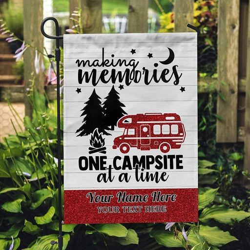 GeckoCustom Making Memories Camping At Time Garden Flag For Camping Lovers, HN590 Without flagpole