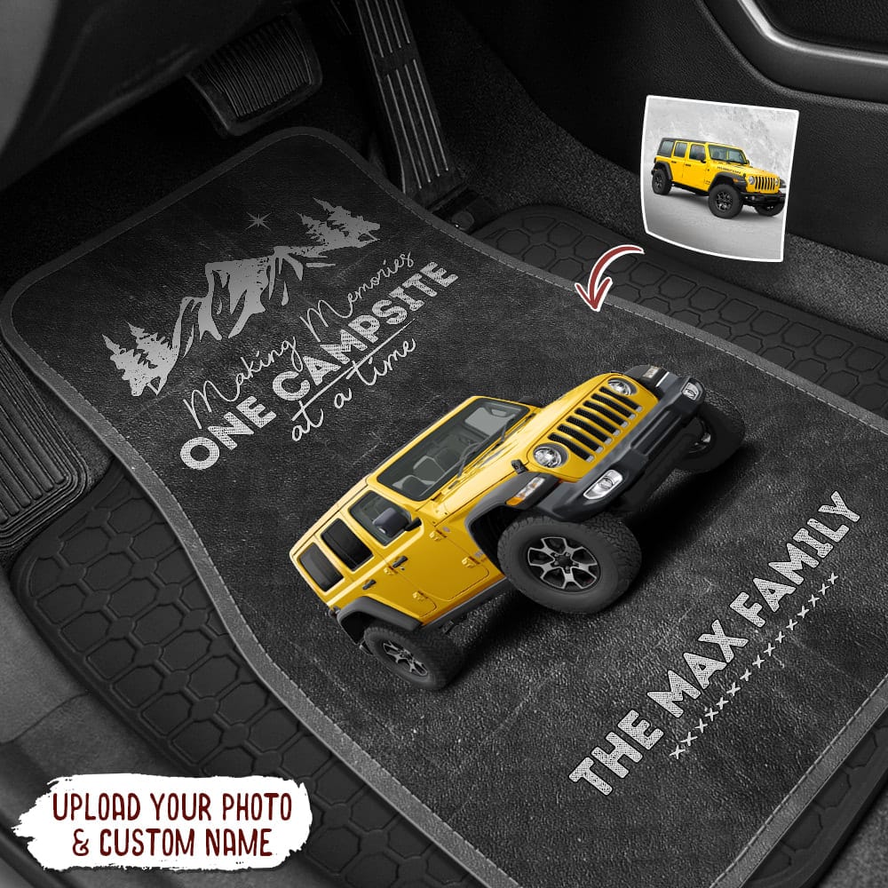 GeckoCustom Making memories On Campsite At A TimeCar mats, Upload photo car, HN590