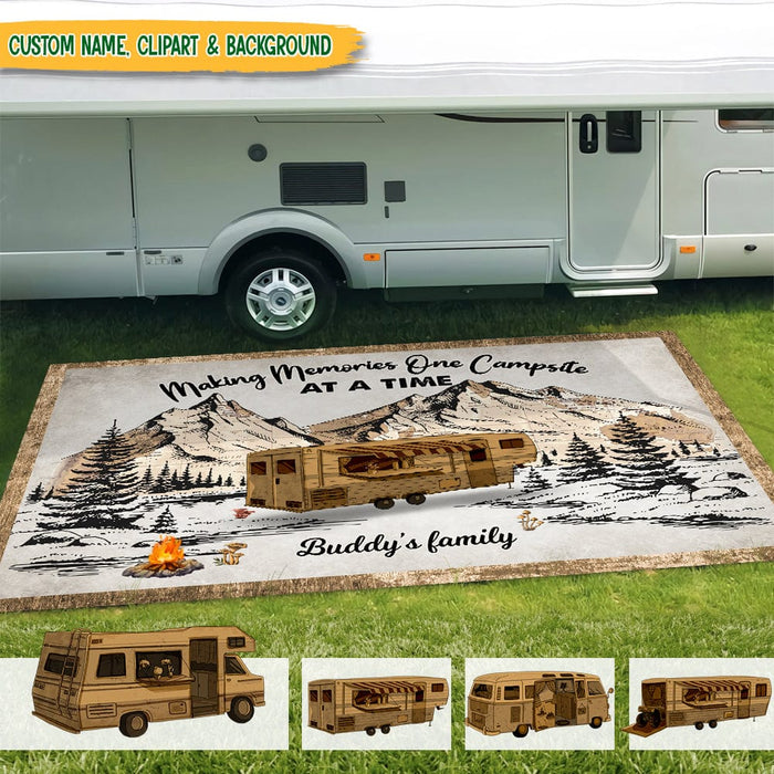 GeckoCustom Making Memories One Campsite At A Time Camping Patio Rug N369 HN590