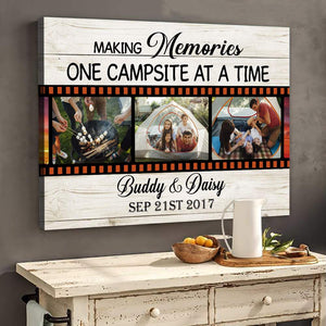 GeckoCustom Making Memories One Campsite At A Time Upload Photo Canvas, Camping Gift, HN590 24 x 16 Inch / Satin Finish: Cotton & Polyester
