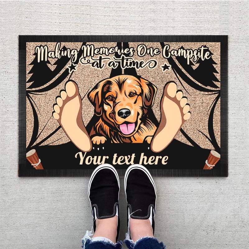 GeckoCustom Making Memories One Campsite Doormat, Dog Lover Gift, Camping Gift, HN590