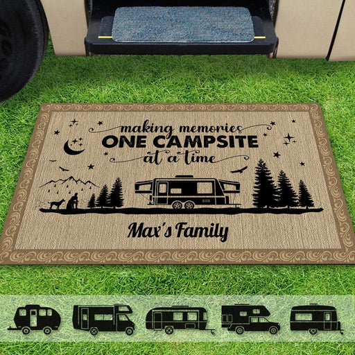 GeckoCustom Making Memories One Campsite Happy Camper Camping Doormat, RV Camping Doormat HN590 15x24in-40x60cm