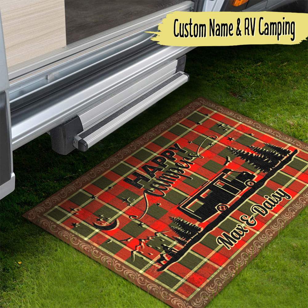 GeckoCustom Making Memories One Campsite Outdoor Doormat For Camper, Christmas Fabric Doormat, RV Camping Gift, HN590 15x24in-40x60cm