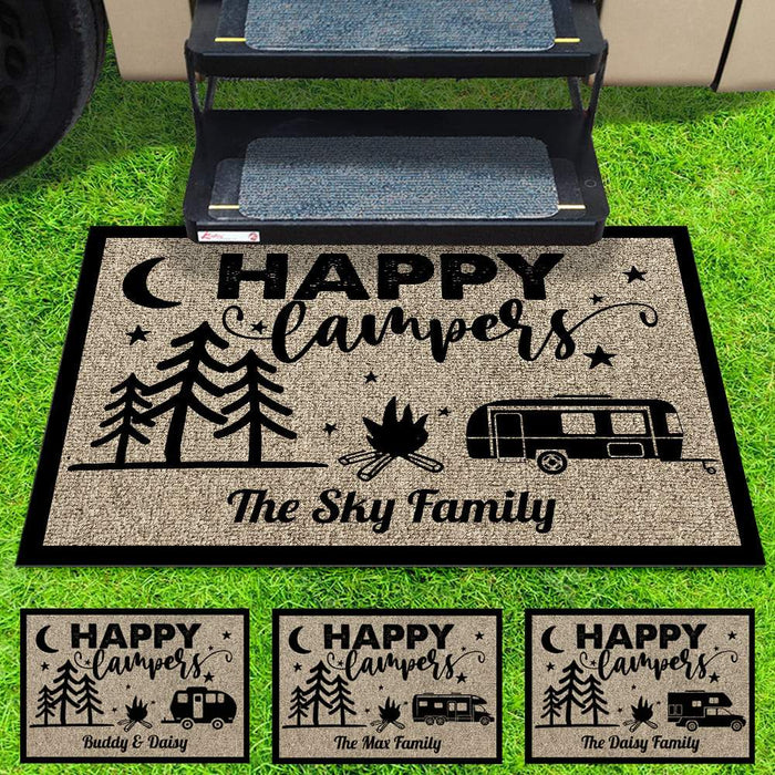 GeckoCustom Making Memories One Campsite Outdoor Doormat For Camper, RV Camping Gift, HN590