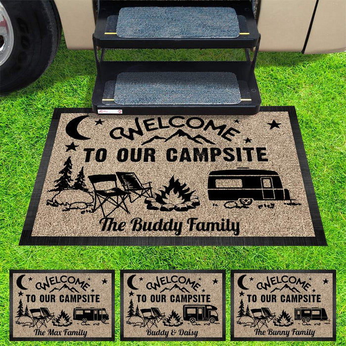 GeckoCustom Making Memories One Campsite Outdoor Doormat For Camper, RV Camping Gift, HN590