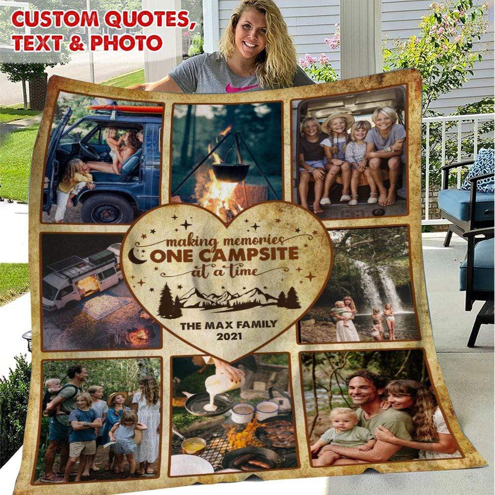 Making Memories One Campsite Photo Camping Blanket, Camping Gift HN590 — GeckoCustom
