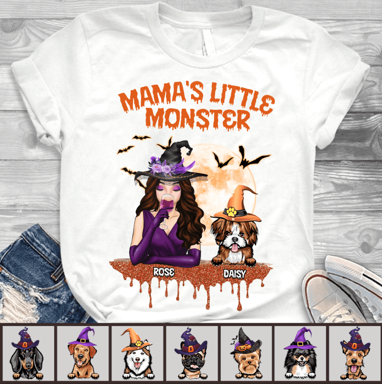 Mama s Little Monster Dog T shirt HN590