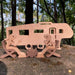 GeckoCustom Man/Woman With Dog Christmas Wood Sculpture Couple Around Campfire And 5th Wheel