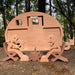 GeckoCustom Man/Woman With Dog Christmas Wood Sculpture Couple Around Campfire And Small Trailer