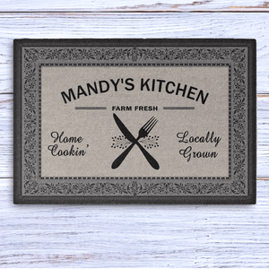 GeckoCustom Mandy's Kitchen Farm Fresh Custom Doormat 24x16 inch - 60x40 cm