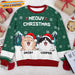 GeckoCustom Meowy Christmas Cat AOP Sweater T368 HN590