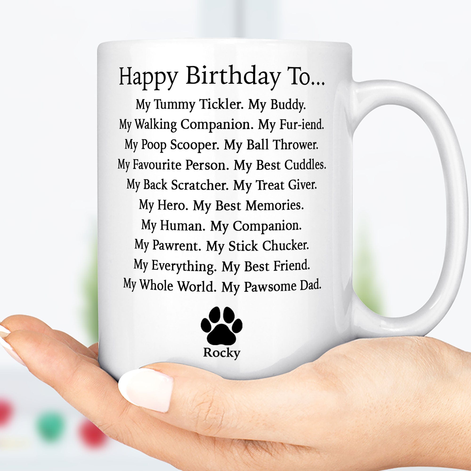 GeckoCustom Merry Christmas To Dog Dad Personalized Custom Dog Dad Mug C571 11oz