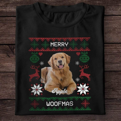 GeckoCustom Merry Woofmas Christmas Photo Shirt, Custom Photo Shirt