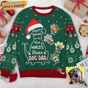 GeckoCustom Merry Woofmat To The World Dog AOP Sweatshirt N304 HN590