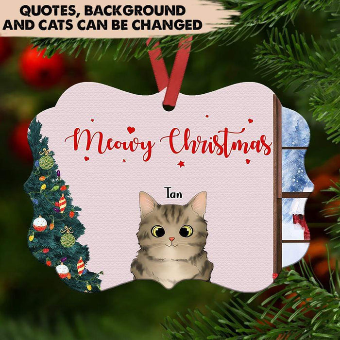 GeckoCustom Mewy Catmas Cat Ornament, Cat Lover Gift, Christmas Gift, Christmas Ornament HN590 One Size / MDF
