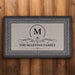 GeckoCustom Monogram Custom Family Last Name Doormat 30x18 inch - 75x45 cm