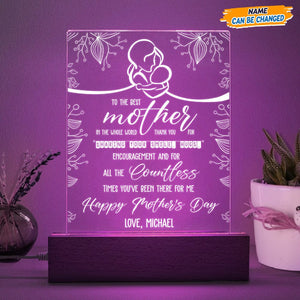 Mother's Day Acrylic Plaque With LED Night Light N304 HN590