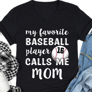 GeckoCustom My Favorite Baseball Player Personalized Custom Baseball Shirts C497 Women V-neck / V Black / S