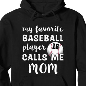 GeckoCustom My Favorite Baseball Player Personalized Custom Baseball Shirts C497 Pullover Hoodie / Black Colour / S