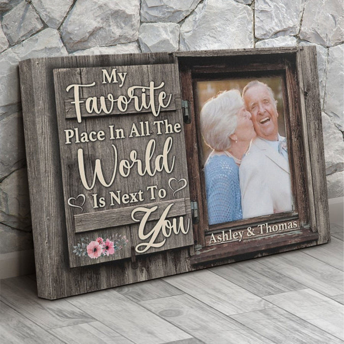 GeckoCustom My Favorite Place Is Next To You Personalized Custom Photo Print Canvas C579 12"x8"