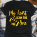 GeckoCustom My Heart Is On The Line Personalized Custom Football Shirt C481 Women Tee / Black Color / S