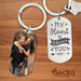 GeckoCustom My Heart Is Wherever You Are Valentine Couple Metal Keychain HN590 With Gift Box (Favorite) / 1.77" x 1.06"
