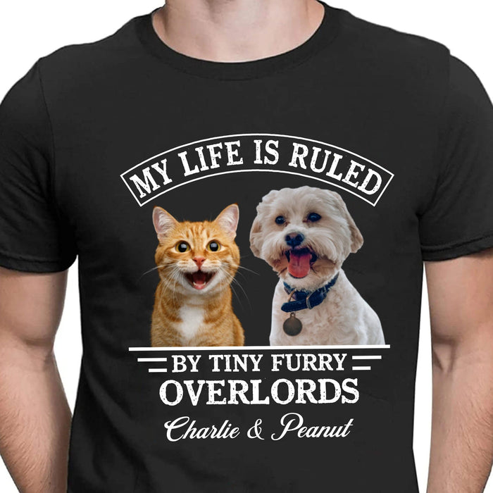 GeckoCustom My Life Is Ruled By Cats Dogs Personalized Custom Photo Dog Cat Pet Shirt C447